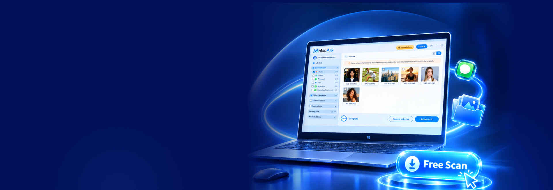 MobieArk iPhone photo recovery software previewing deleted photos